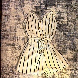 NWOT CUTE black and white striped romper!